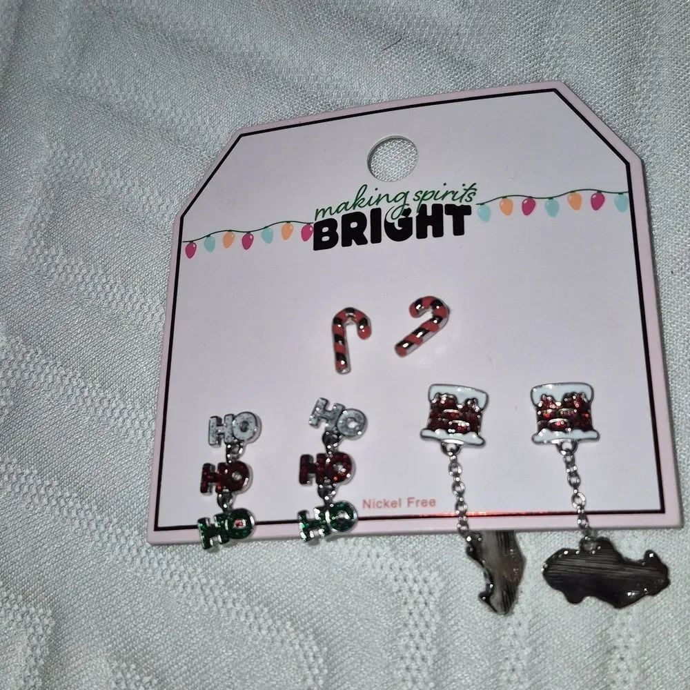 Christmas Set Of 3 Earrings New